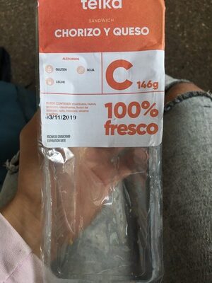 Sandwich chorizo y queso