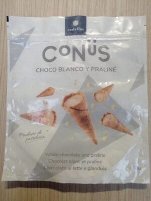 Conüs chocolate blanco y praliné