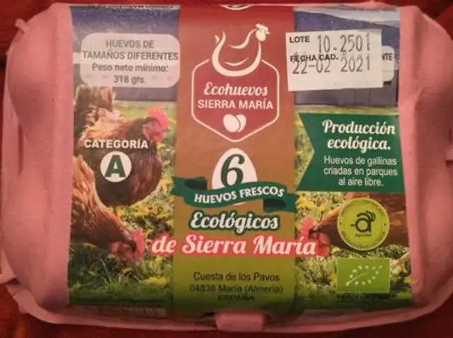 Huevos frescos ecológicos front packaging