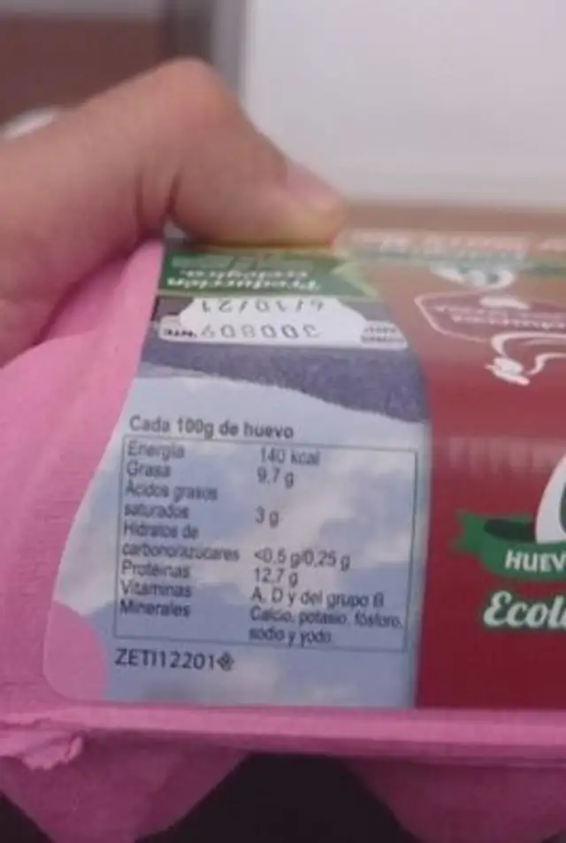 Huevos frescos ecológicos nutrition facts table