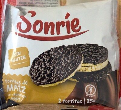 Tortitas de maíz chocolate negro front packaging