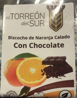 Bizcocho de naranja calado con chocolate