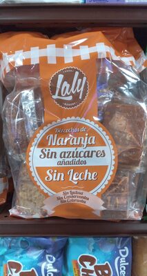Bizcochos de naranja sin azúcares añadidos y sin leche front packaging