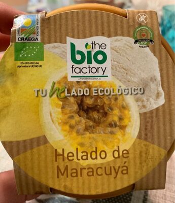 Helado bio del maracuya front packaging