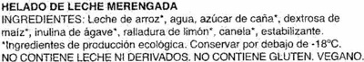 Leche Merengada ingredients label