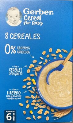 Gerber 8 cereales front packaging