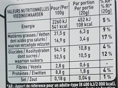 NESTLE L'ATELIER Tablette Chocolat lait amandes croquantes - 100g nutrition facts table