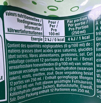 6X50CL CITR VE MAISON PERRIER nutrition facts table