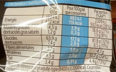MAGGI® Nouilles instantannées sauce saveur Pad Thai 128g nutrition facts table