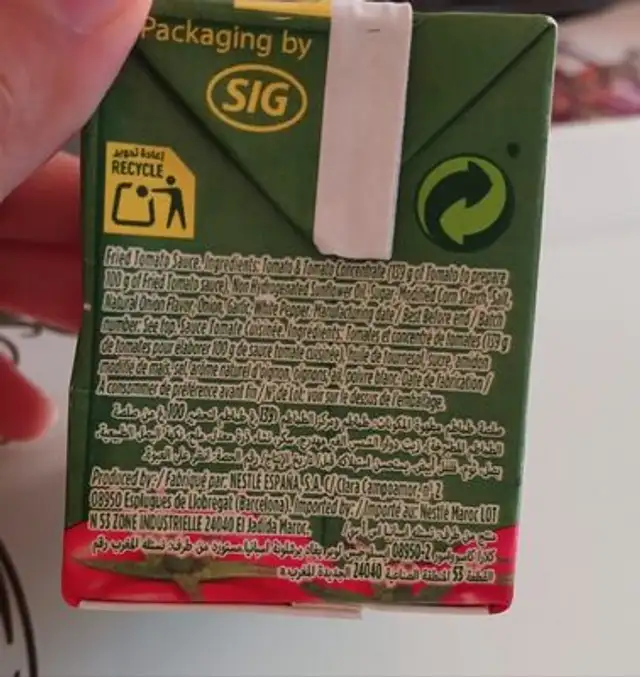 Solis ingredients label