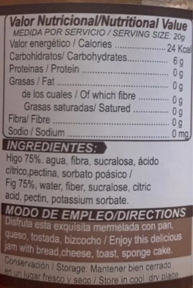 Go food higo nutrition facts table