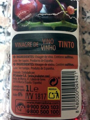 Essig Vinagre de vino tinto