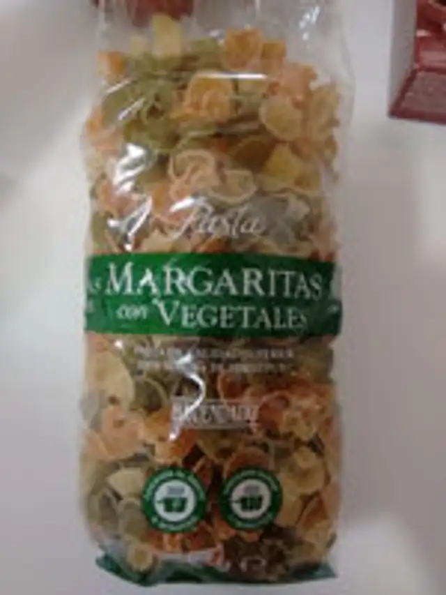 Pasta margaritas con vegetales