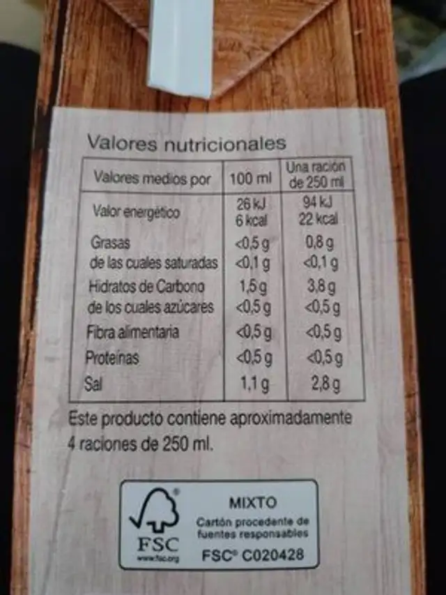 Caldo de cocido nutrition facts table