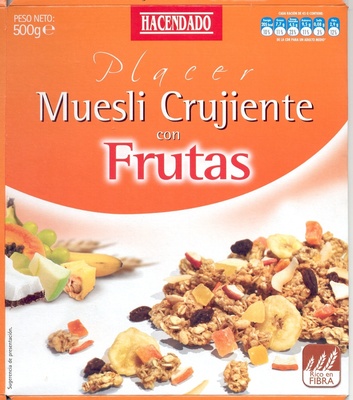 Muesli crujiente con frutas