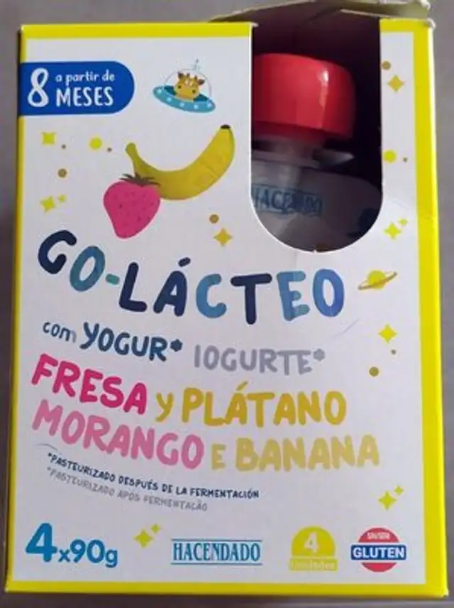 Go-Lácteo con yogur de fresa y plátano front packaging
