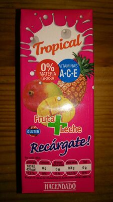 Zumo de frutas tropical + Leche front packaging