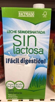 Leche semidesnatada sin lactosa