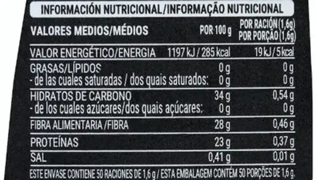 Espresso Creme nutrition facts table