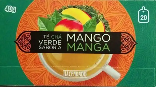 Té verde sabor a mango front packaging