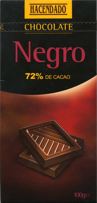 Tableta de chocolate negro 72% cacao - DESCATALOGADO front packaging