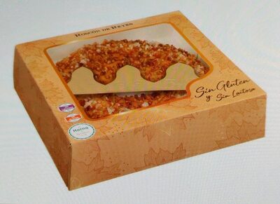 Roscón de Reyes sin gluten y sin lactosa congelado front packaging