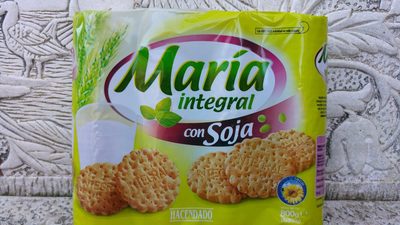 Galletas maría integral con soja front packaging