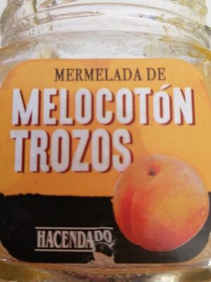Mermelada de melocoton en trozos front packaging
