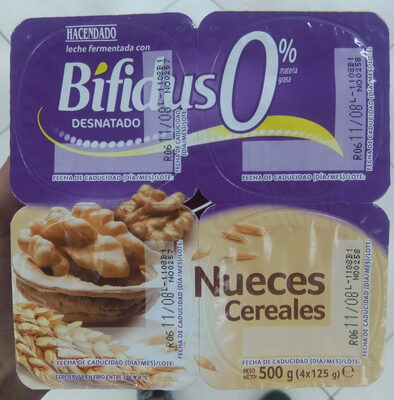 Bífidus 0% desnatado nueces cereales