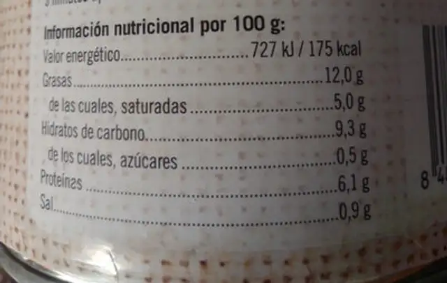 Fabada nutrition facts table
