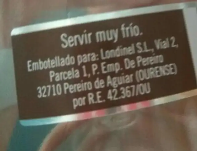 Licor Café nutrition facts table
