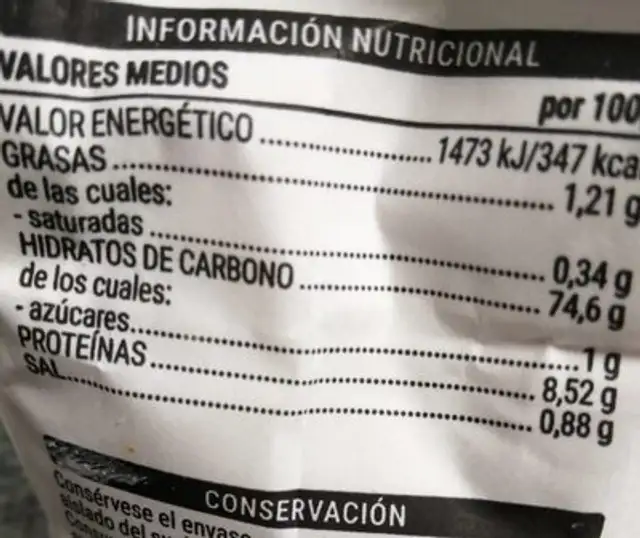Rebozado sin huevo y tempura nutrition facts table