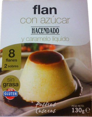 Flan con azúcar y caramelo liquido