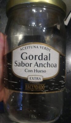 Aceituna verde gordal sabor anchoa con hueso