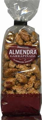 Almendras garrapiñadas front packaging