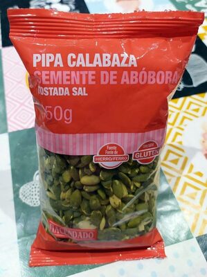 Pipa de calabaza tostada con sal front packaging