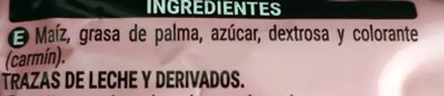 Palomitas dulces para microondas ingredients label