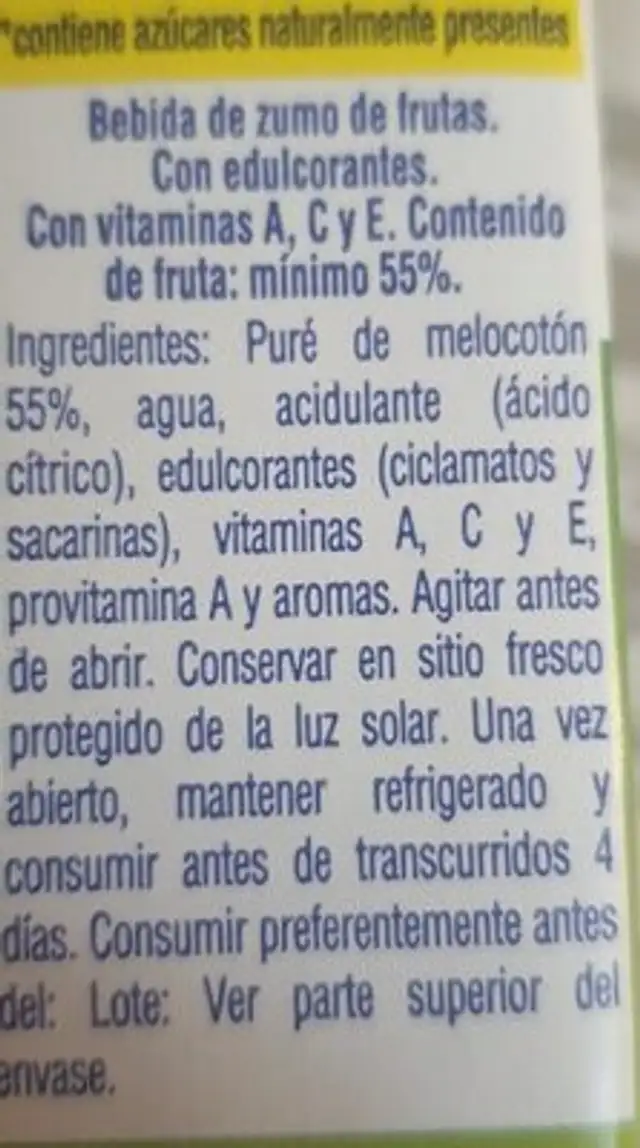 Unknown ingredients label