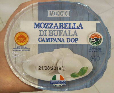 Mozzarella di bufala campana front packaging