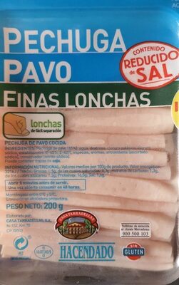 Pechuga de pavo bajo en sal finas lonchas