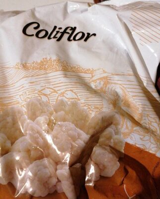 Coliflor congelada front packaging