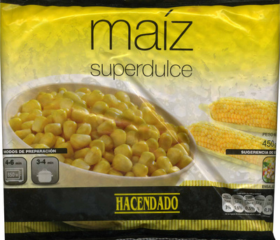 Maíz dulce front packaging