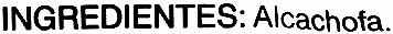 Corazones de alcachofa congelados ingredients label