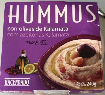 Hummus con olivas de Kalamata