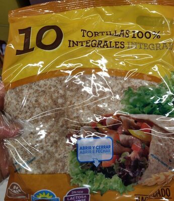 Tortillas 100% integral front packaging