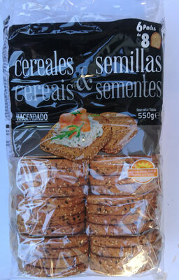 Pan tostado cereales y semillas front packaging
