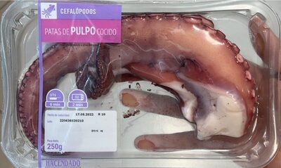 Patas de pulpo cocido front packaging