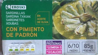 Sardinillas con pimiento del padrón