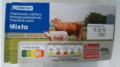 Preparado cárnico mixto front packaging