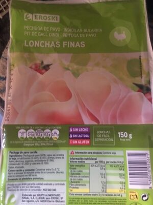 Pechuga de pavo lonchas finas